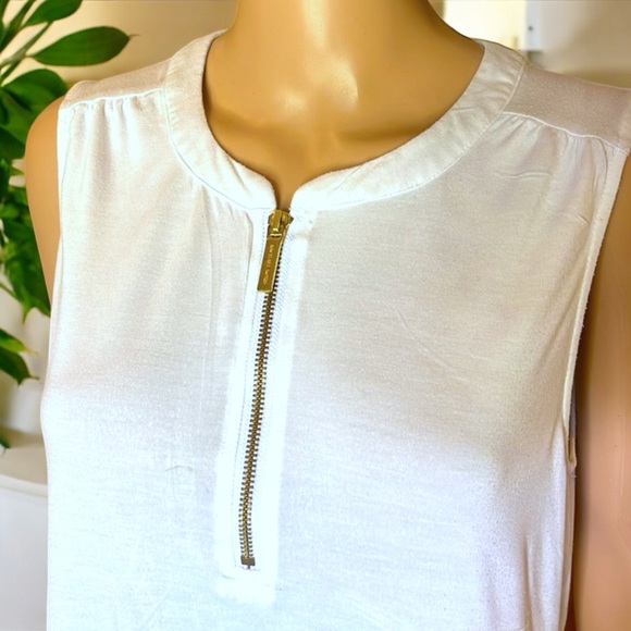 MICHAEL Michael Kors White Sleeveless Top with Zipper - Picture 6 of 16